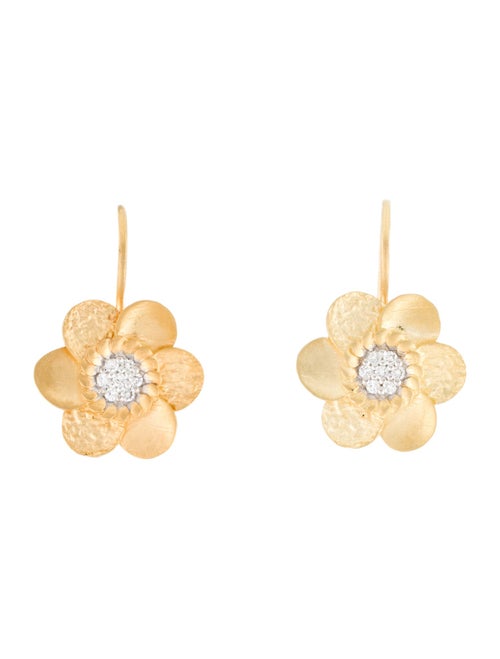 I. Reiss 14K Diamond Hammered Daisy Earring