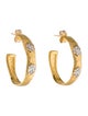 I. Reiss 14K Diamond Hammered Finish Hoop Earrings