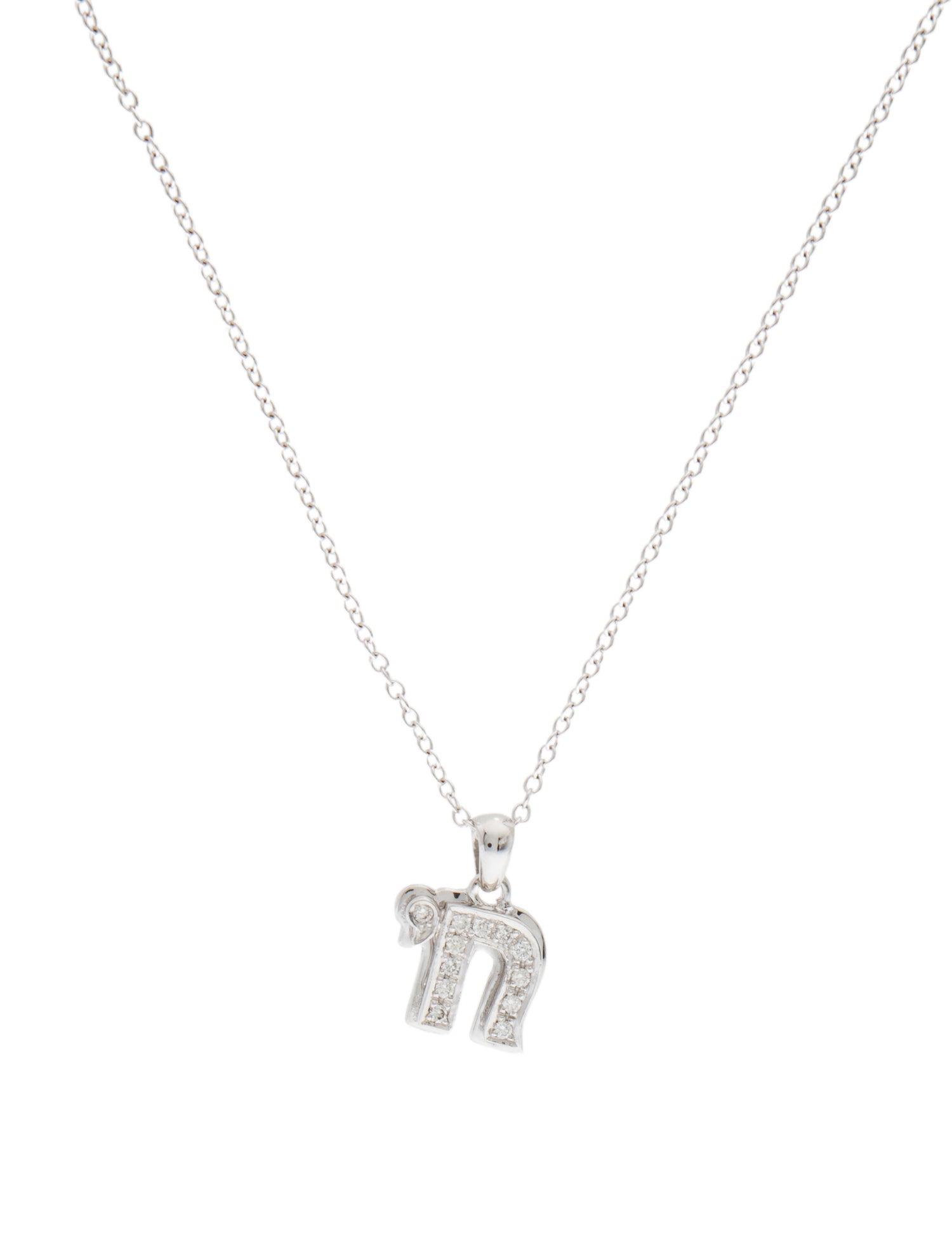 I. Reiss 14K Diamond Chai Pendant Necklace