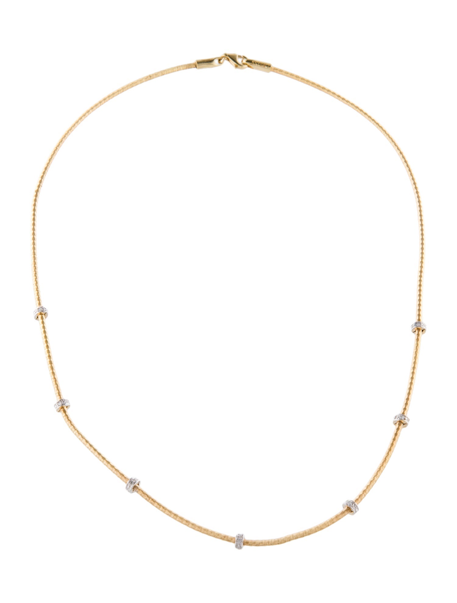 I. Reiss 14K Diamond Station Woven Mesh Chain Necklace