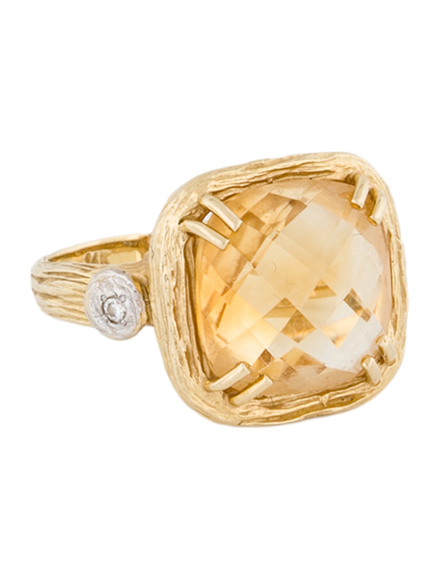 I. Reiss 14K Citrine & Diamond Cocktail Ring