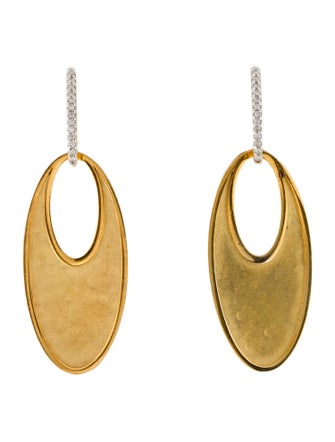 I. Reiss 14K Diamond Oval Drop Earrings