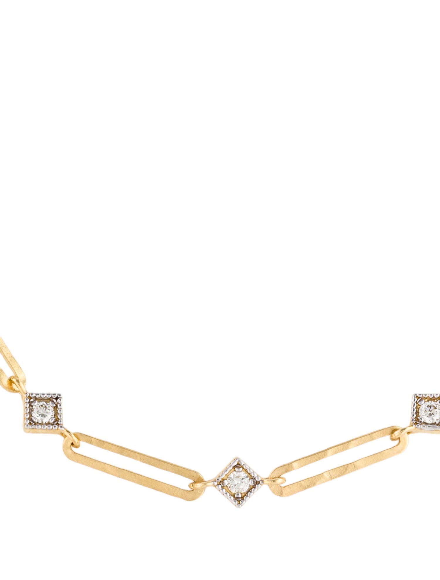 I. Reiss 14K Diamond Hammered Link Station Bracelet