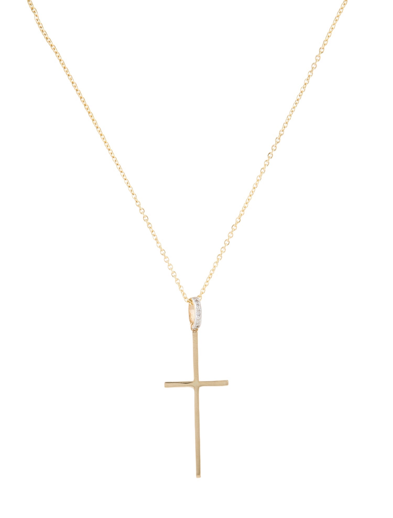 I. Reiss 14K Diamond Cross Pendant Necklace