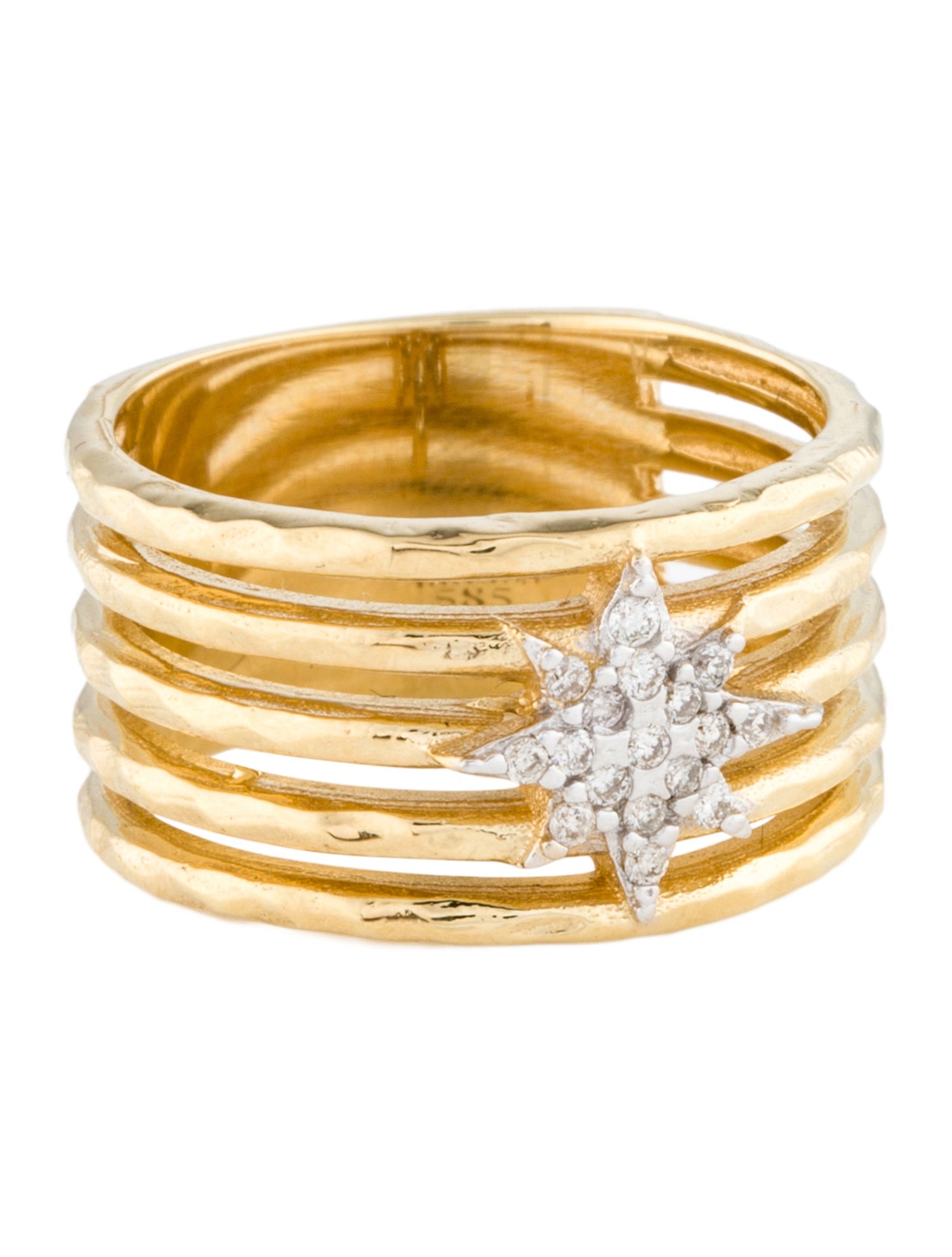 I. Reiss 14K Diamond Cut-Out Star Motif Ring