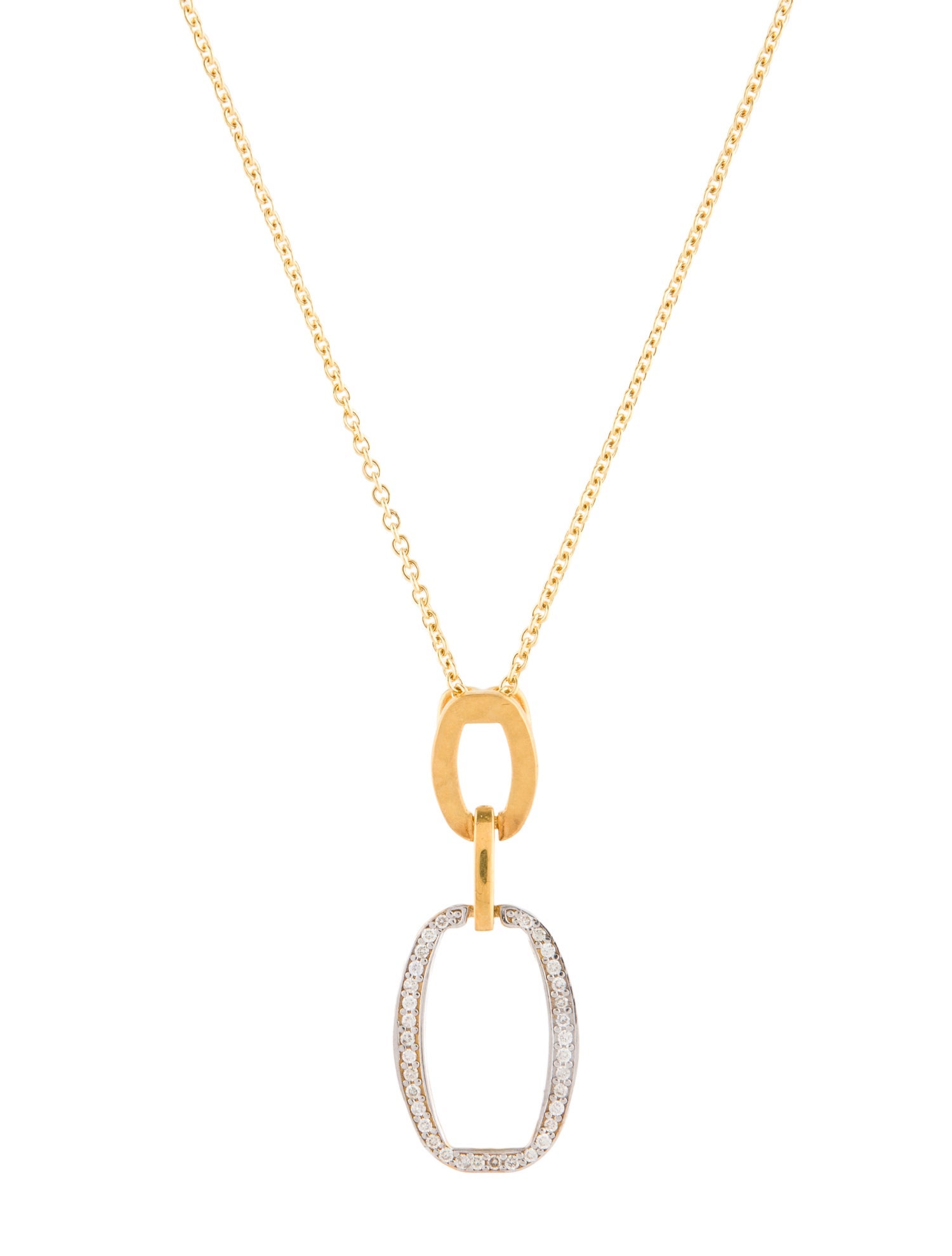 I. Reiss 14K Diamond Open Ellipse Pendant Pendant Necklace