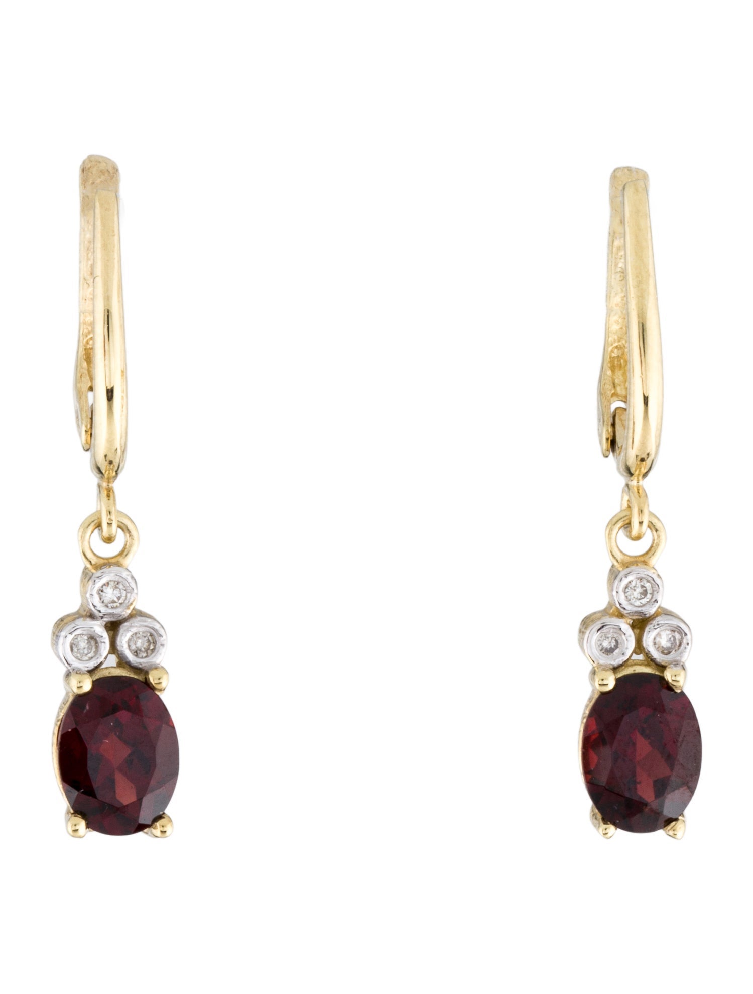 I. Reiss 14K Garnet & Diamond Drop Earrings