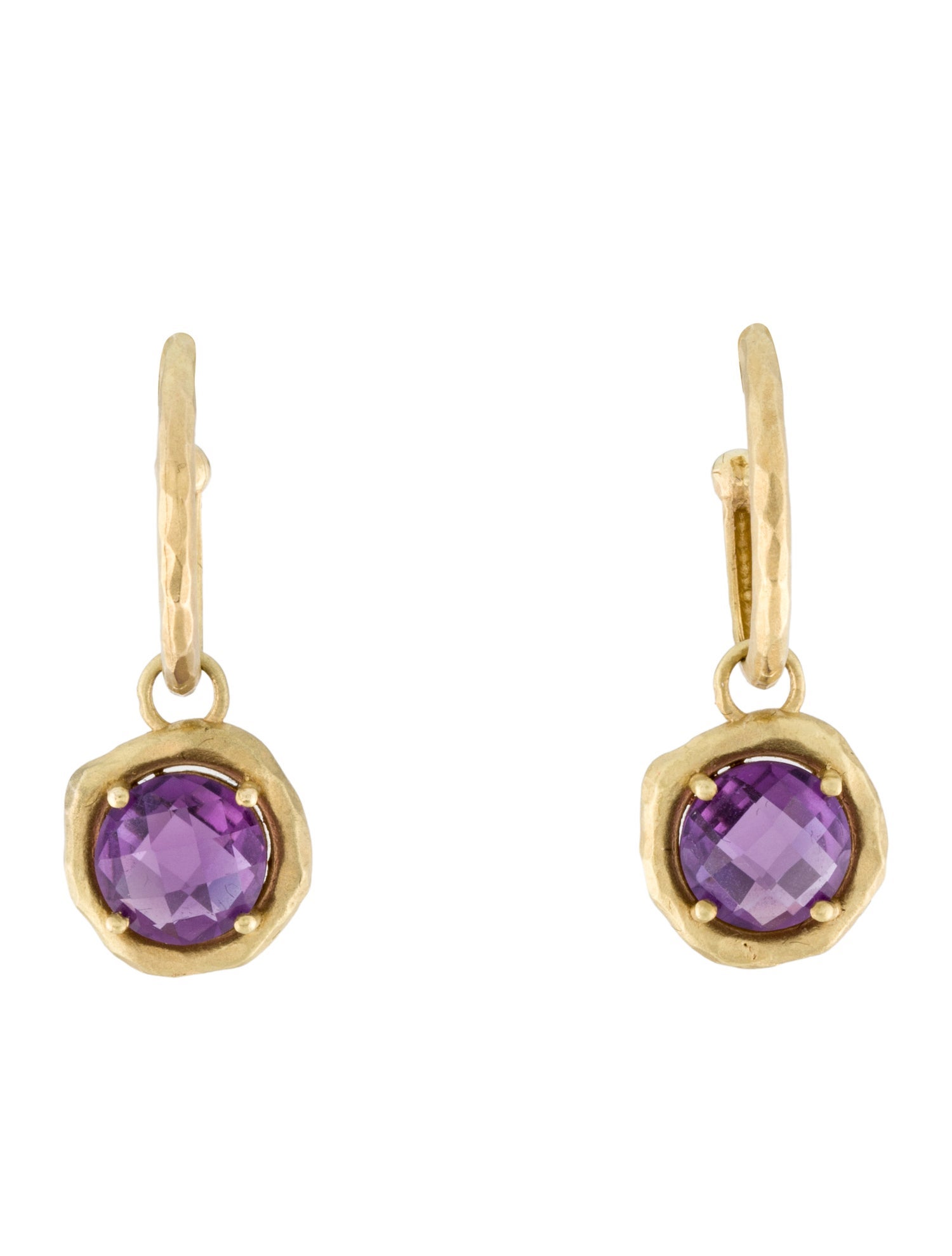 I. Reiss 14K Amethyst Hoop Earrings