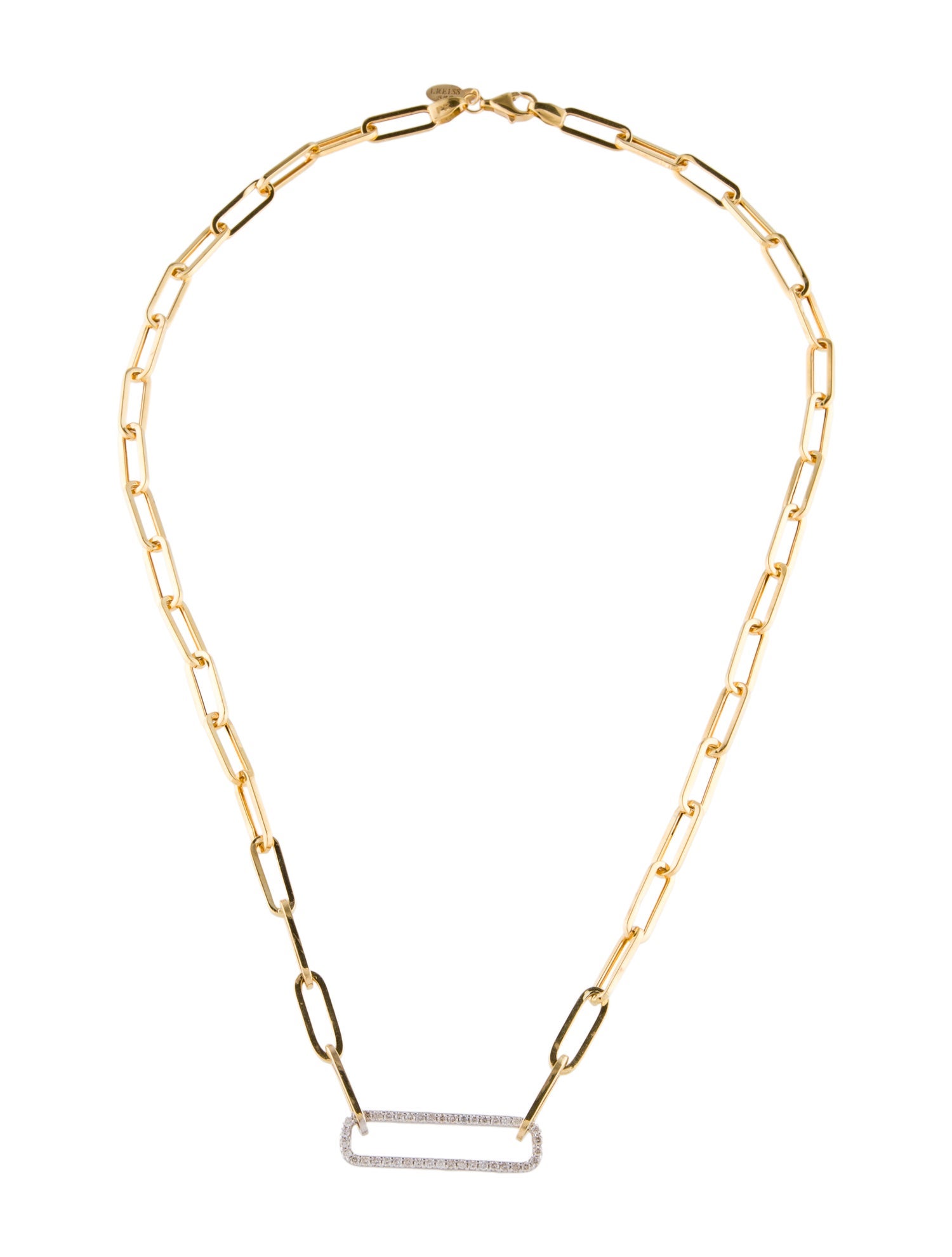 I. Reiss 14K Diamond Open Link Necklace