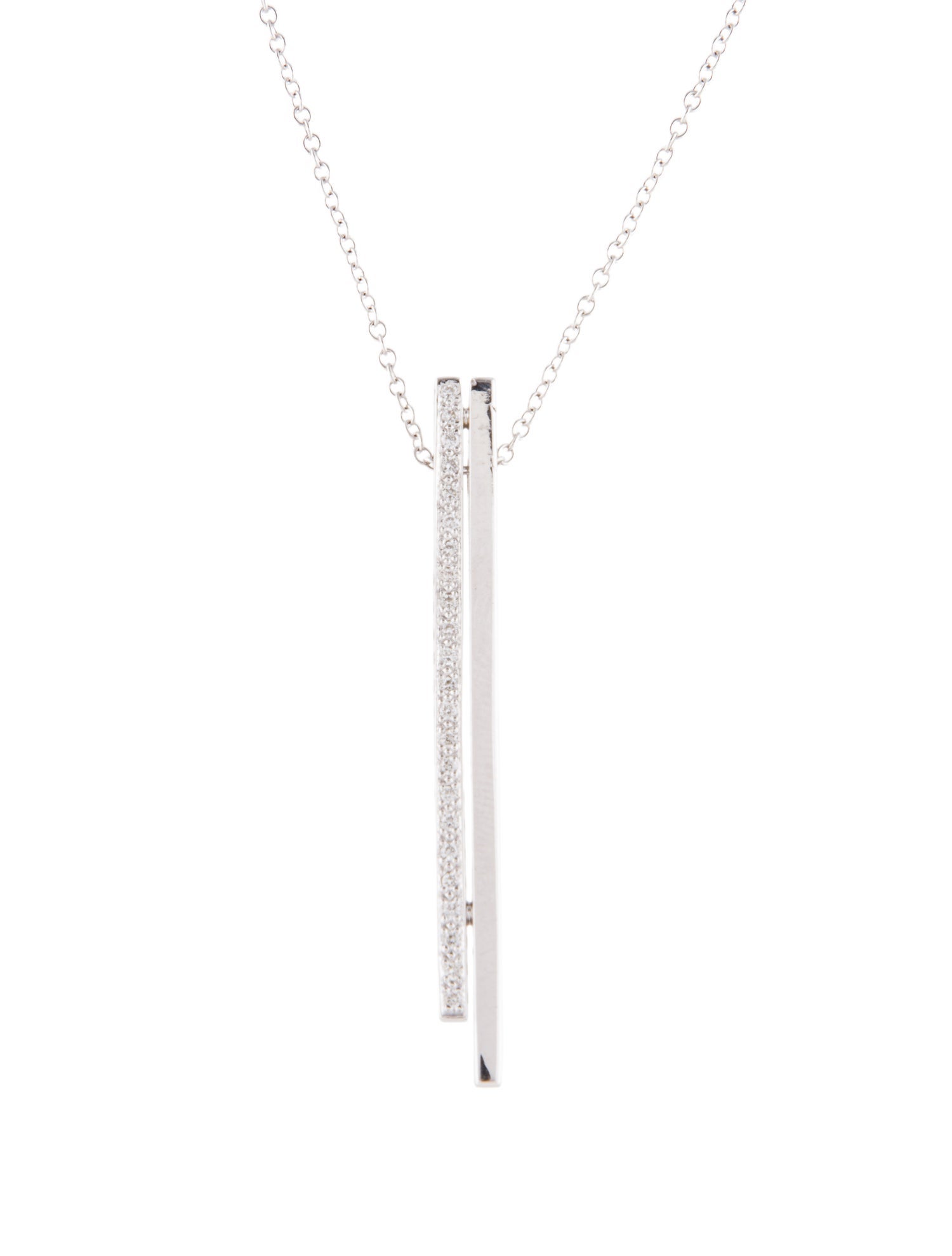 I. Reiss 14K Diamond Bar Pendant Necklace