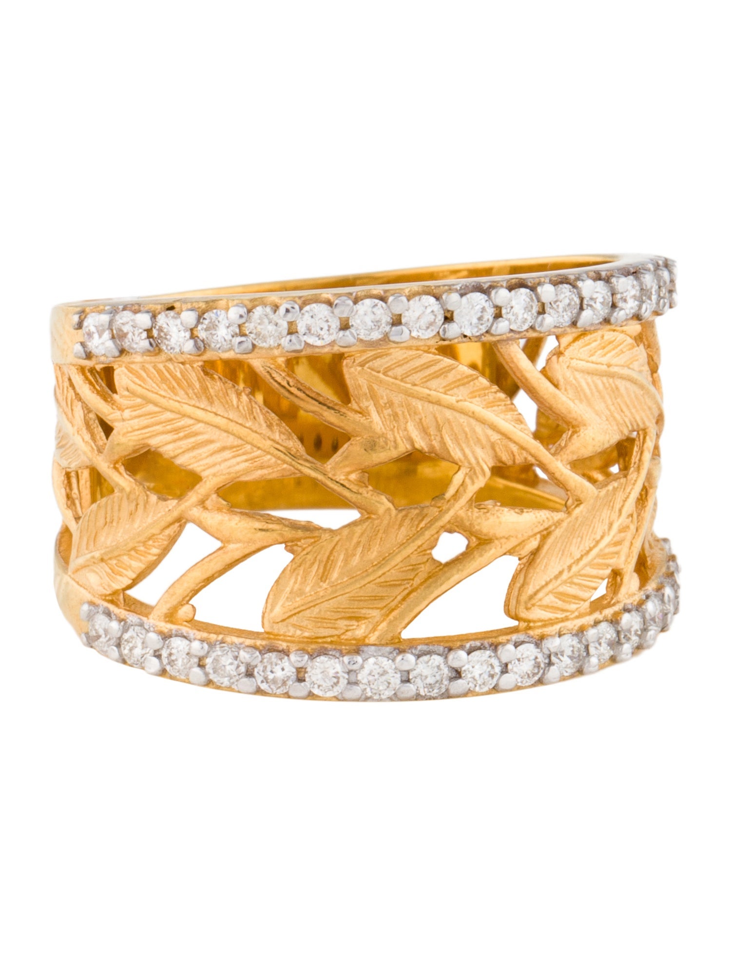 I. Reiss 14K Diamond Vine Leaves Band
