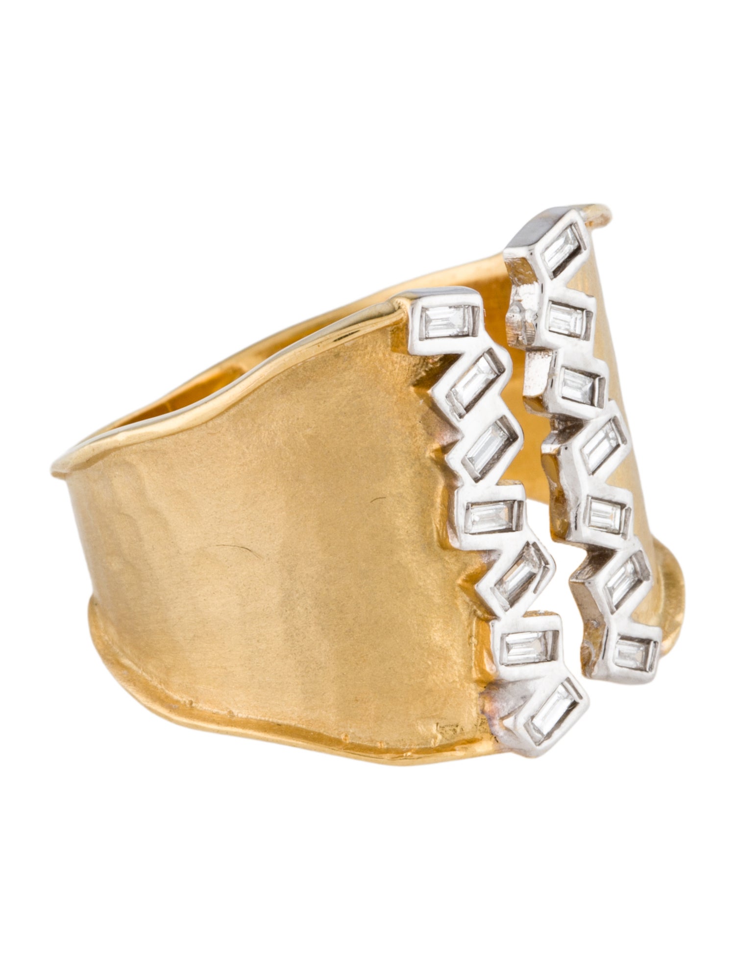 I. Reiss 14K Diamond Open Cuff Cocktail Ring