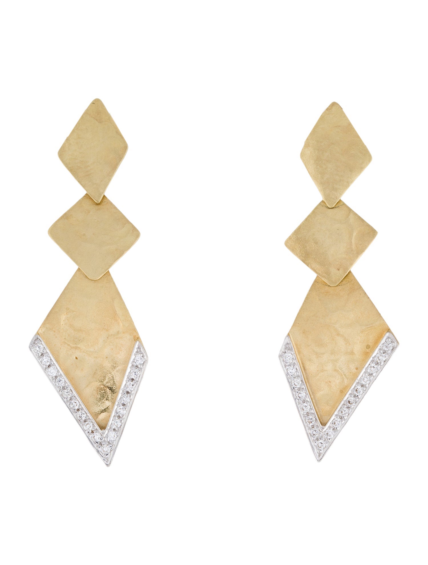 I. Reiss 14K Diamond Gallery Drop Earrings