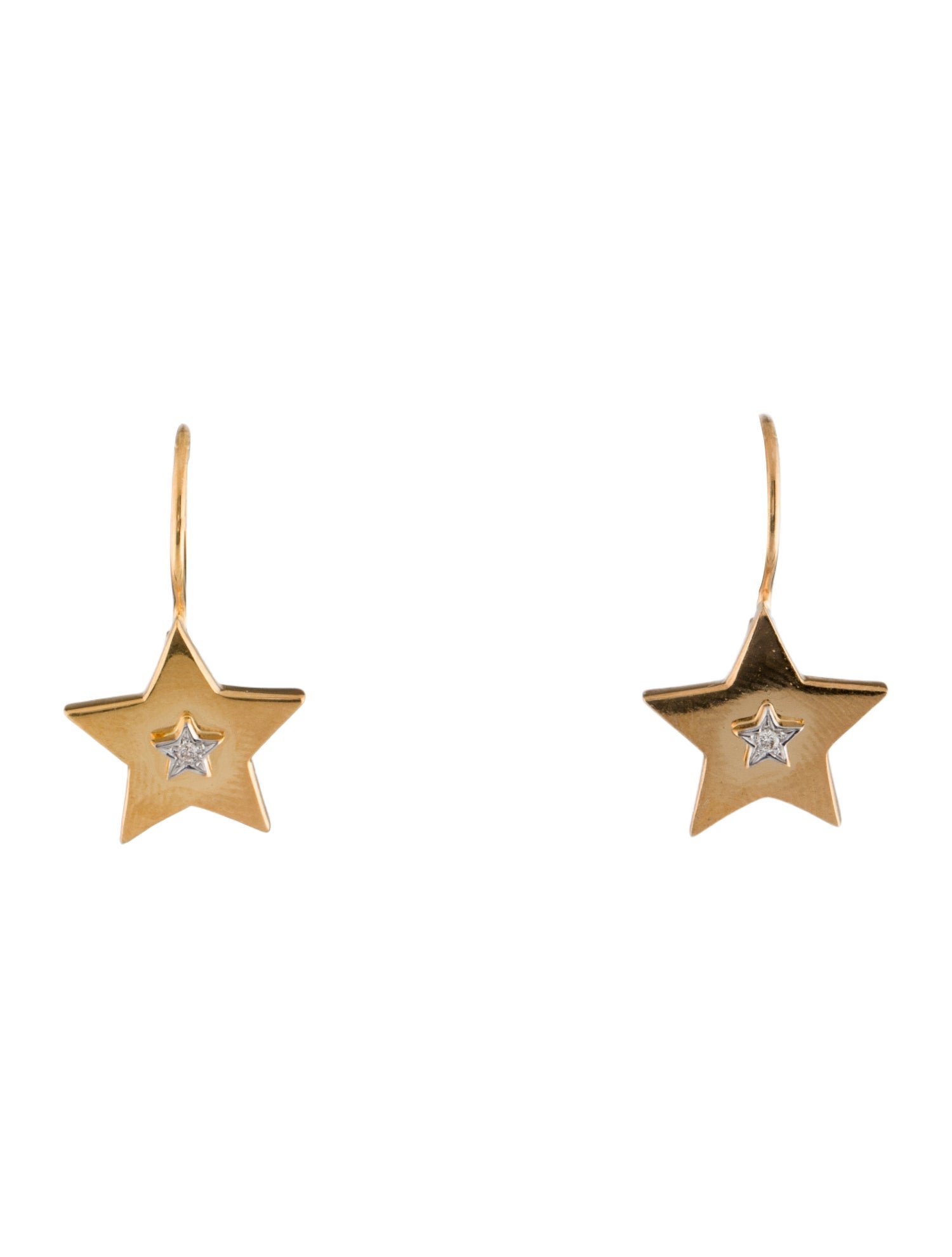 I. Reiss 14K Diamond Star Drop Earrings