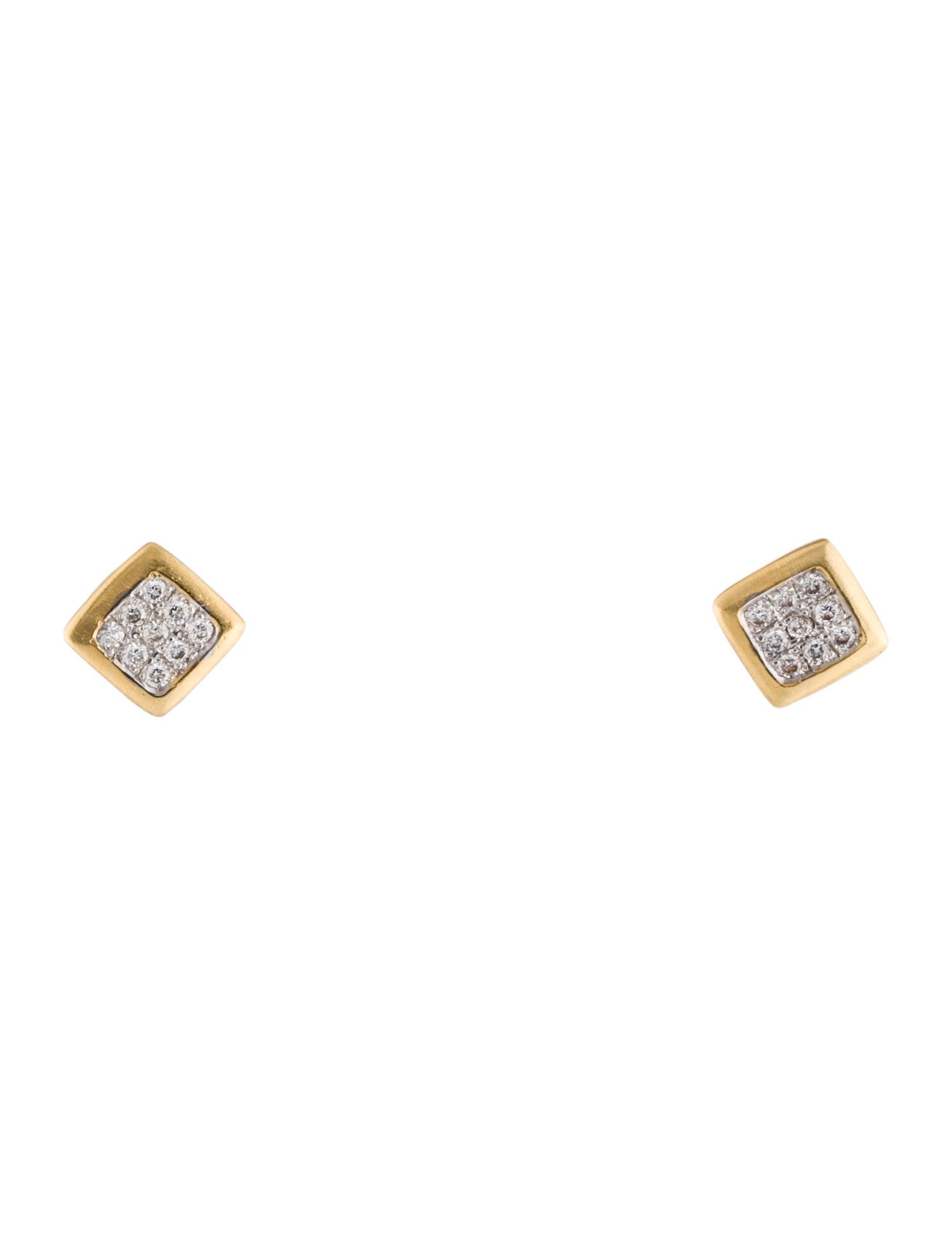 I. Reiss 14K Diamond Square Stud Earrings