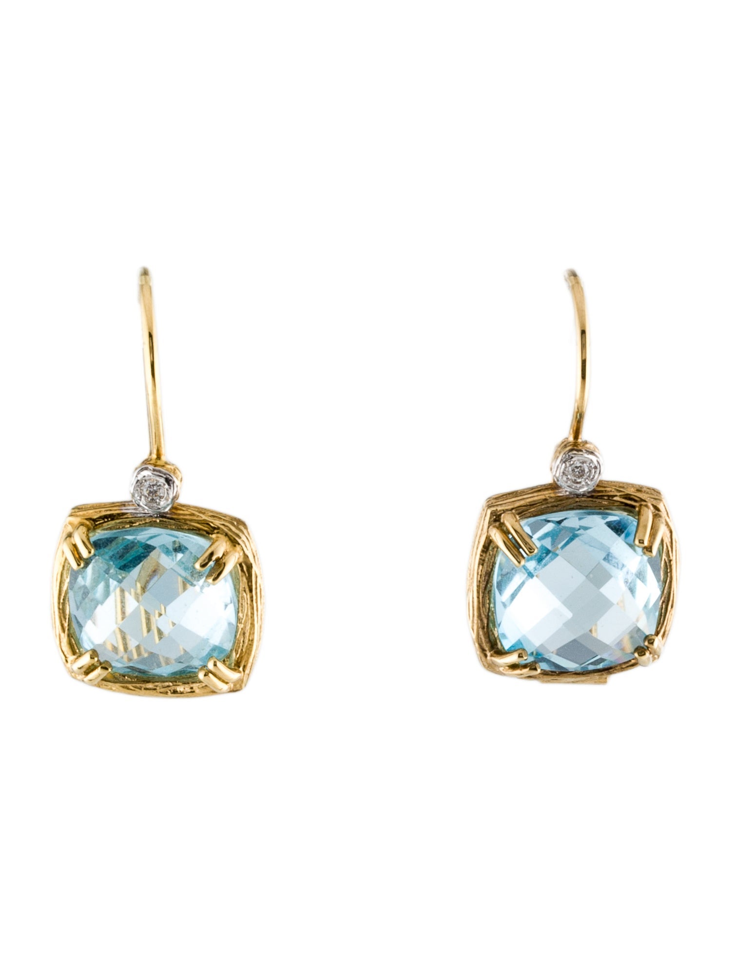 I. Reiss 14K Topaz & Diamond Drop Earrings