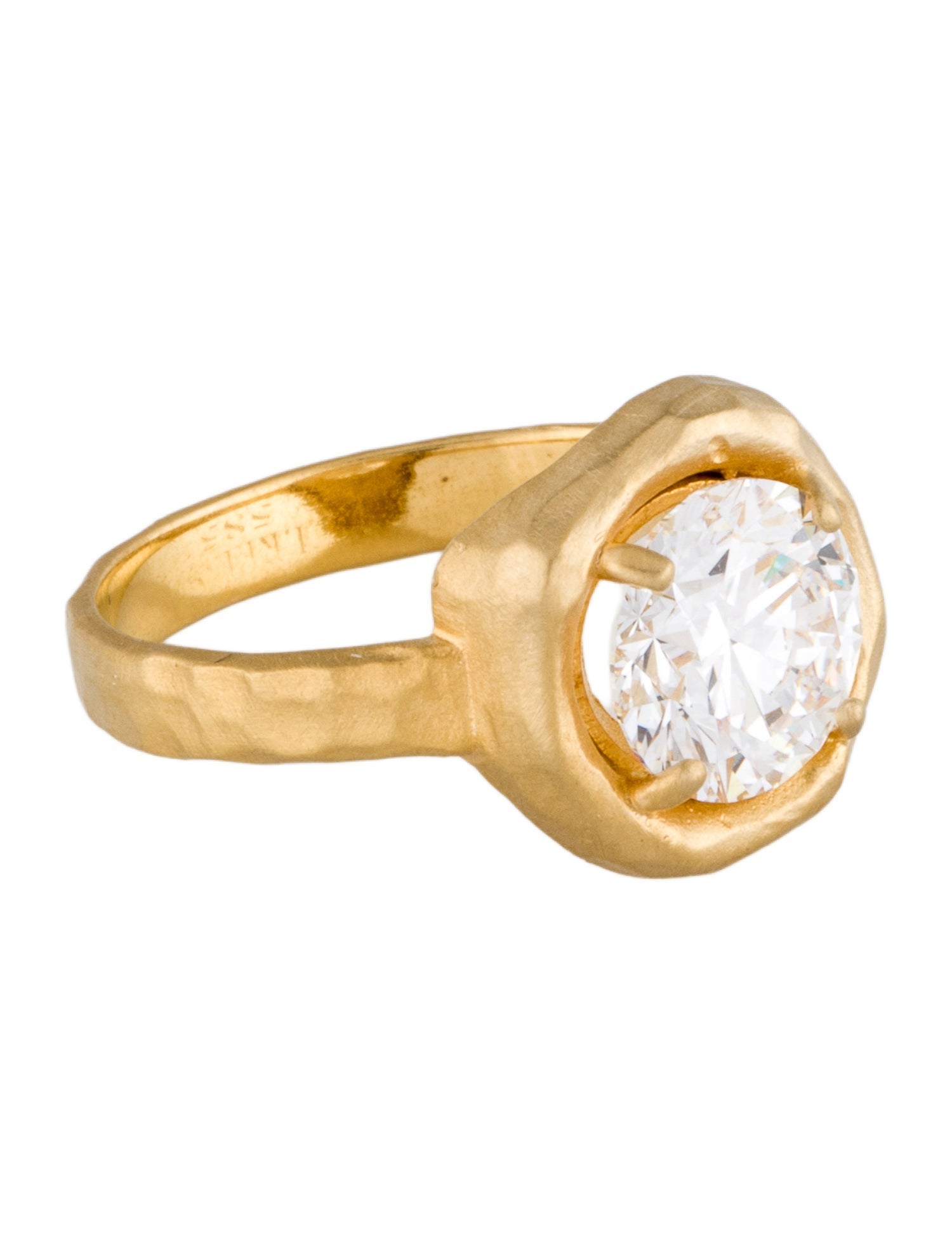 I. Reiss 14K 2.02ct Lab-Grown Diamond Hammered Cocktail Ring