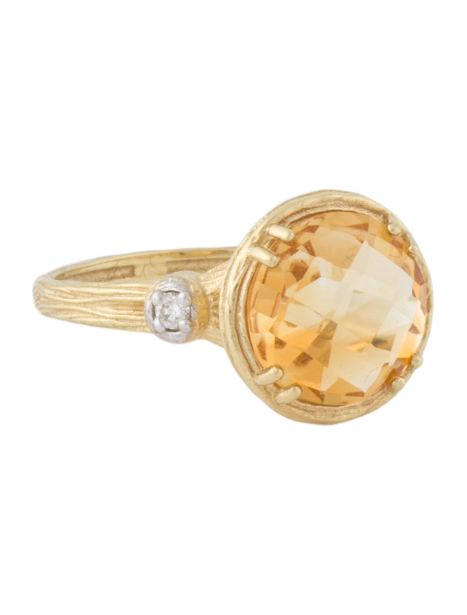 I. Reiss 14K Citrine & Diamond Cocktail Ring
