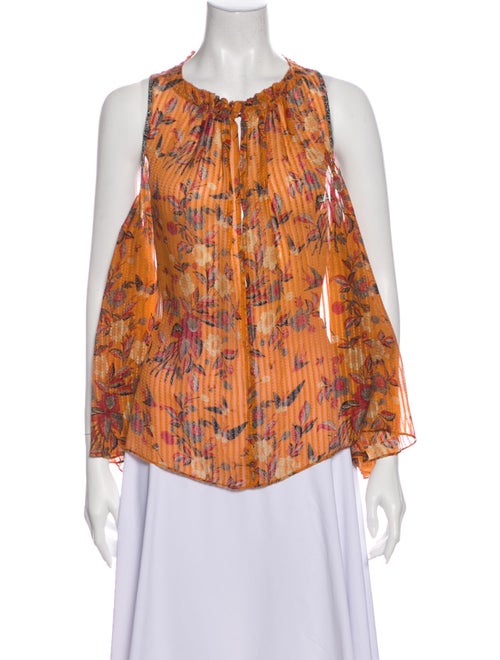 Isabel Marant Silk Printed Blouse Orange