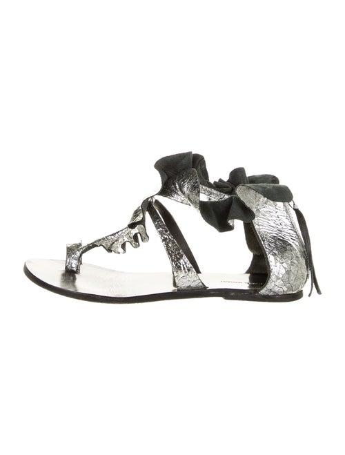 Isabel Marant Leather Ruffle Embellishment Gladiat