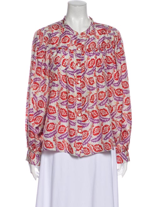 Isabel Marant Silk Printed Blouse White