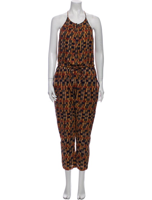 Isabel Marant Printed Halterneck Jumpsuit Orange