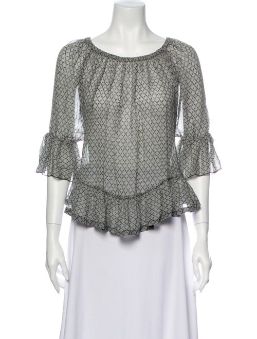Isabel Marant Silk Printed Blouse Grey