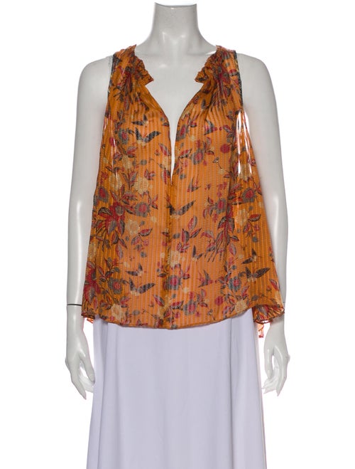 Isabel Marant Silk Printed Blouse Orange