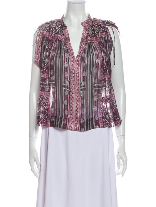 Isabel Marant Silk Printed Blouse Grey
