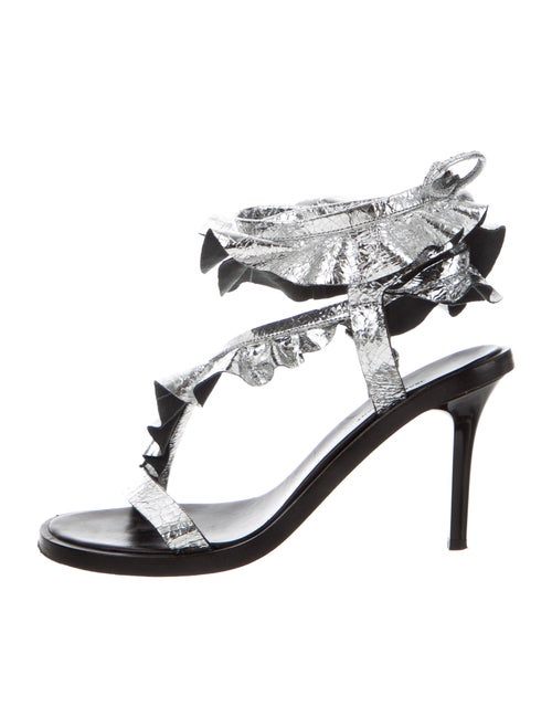 Isabel Marant Leather Ruffle Embellishment Sandals