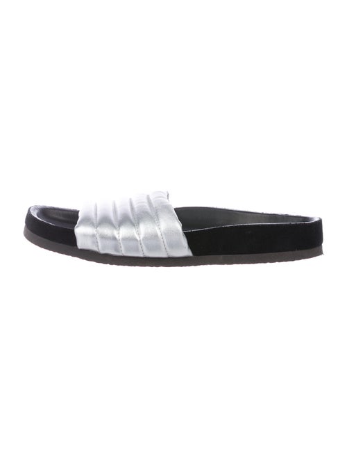 Isabel Marant Leather Slides Silver