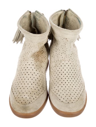 Isabel Marant Suede Mesh Accents Boots