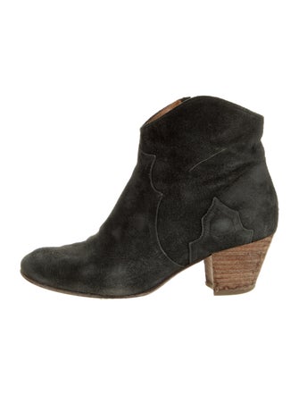 Isabel Marant Suede Animal Print Western Boots