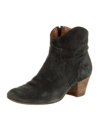 Isabel Marant Suede Animal Print Western Boots
