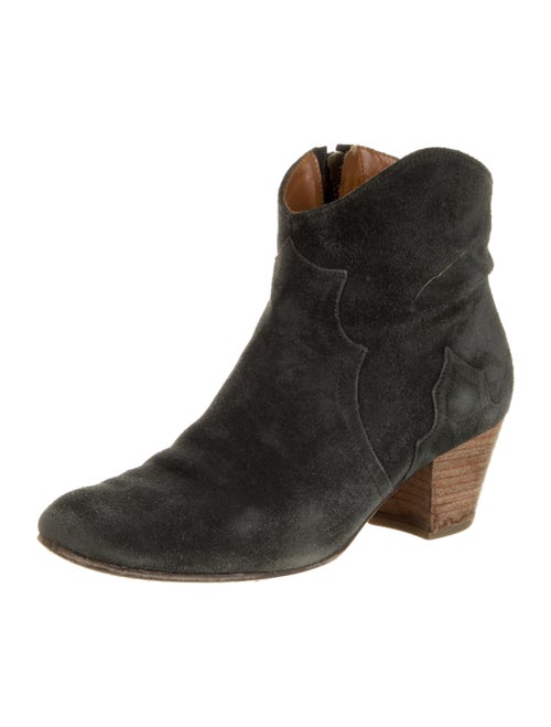Isabel Marant Suede Animal Print Western Boots