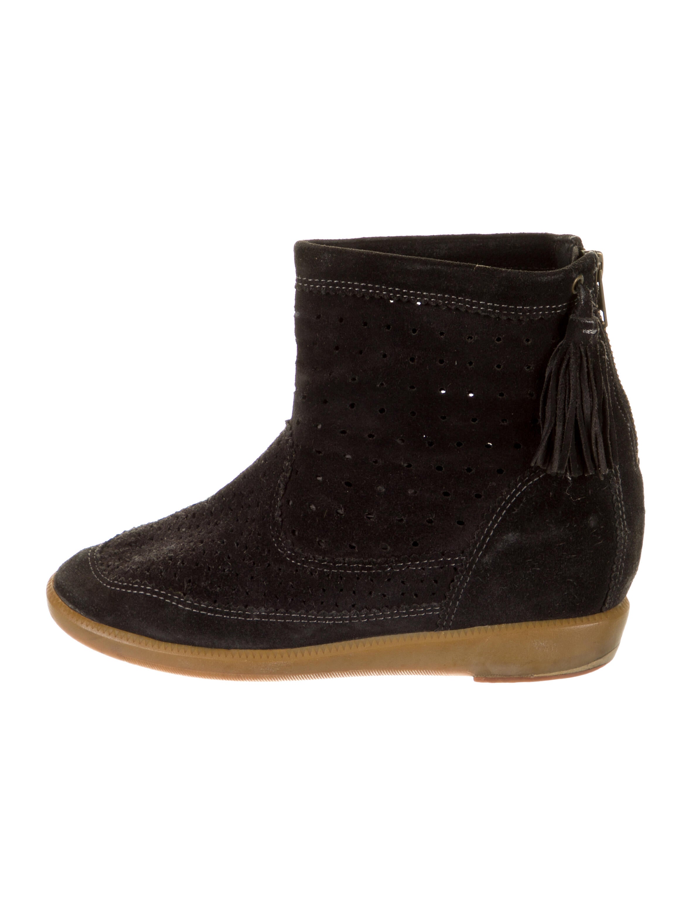 Isabel Marant Suede Laser-Cut Ankle Boots