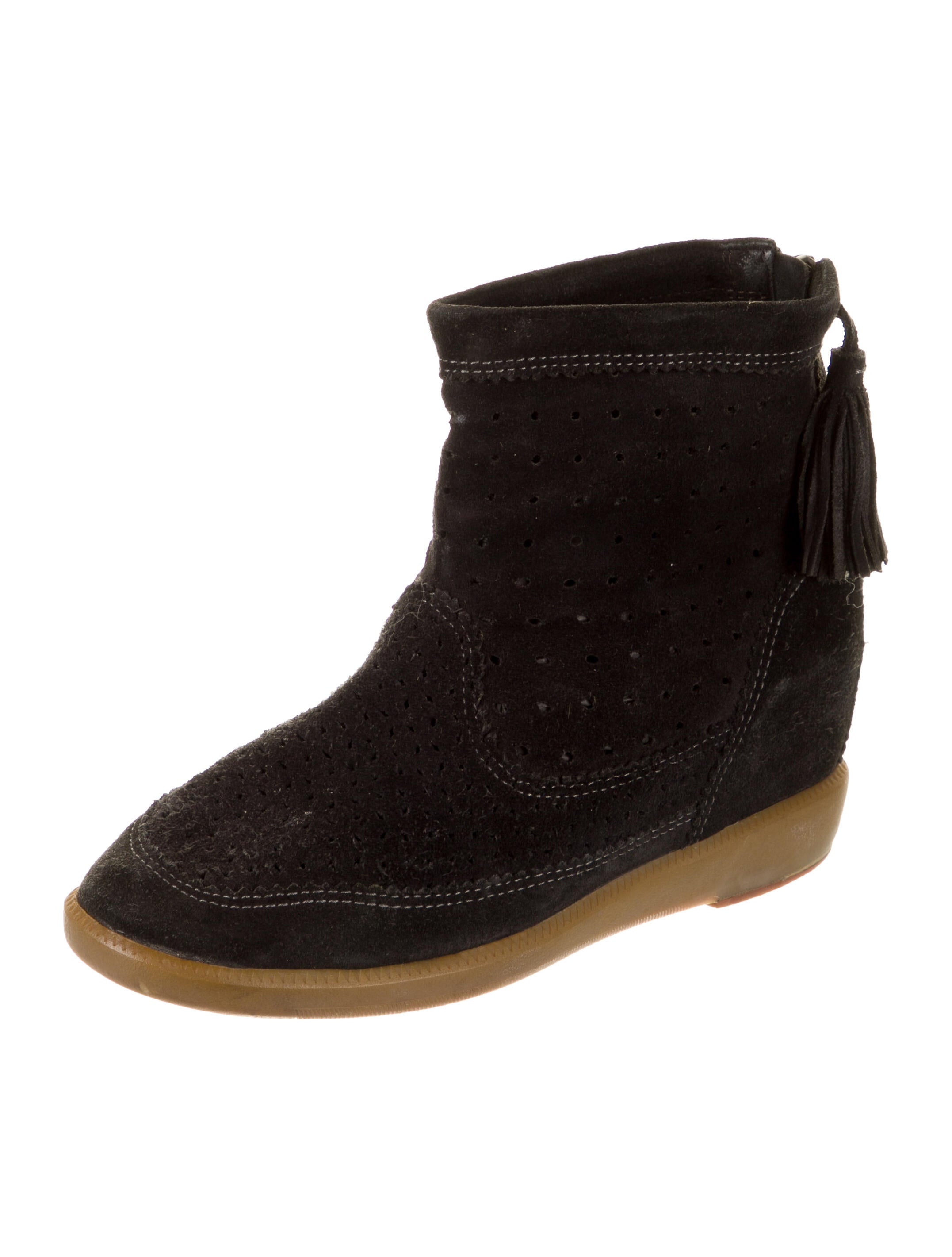 Isabel Marant Suede Laser-Cut Ankle Boots