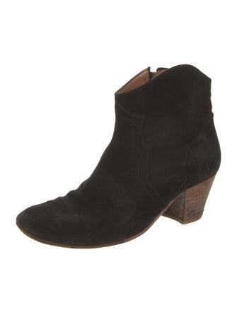 Isabel Marant Suede Embroidered Accent Western Boots
