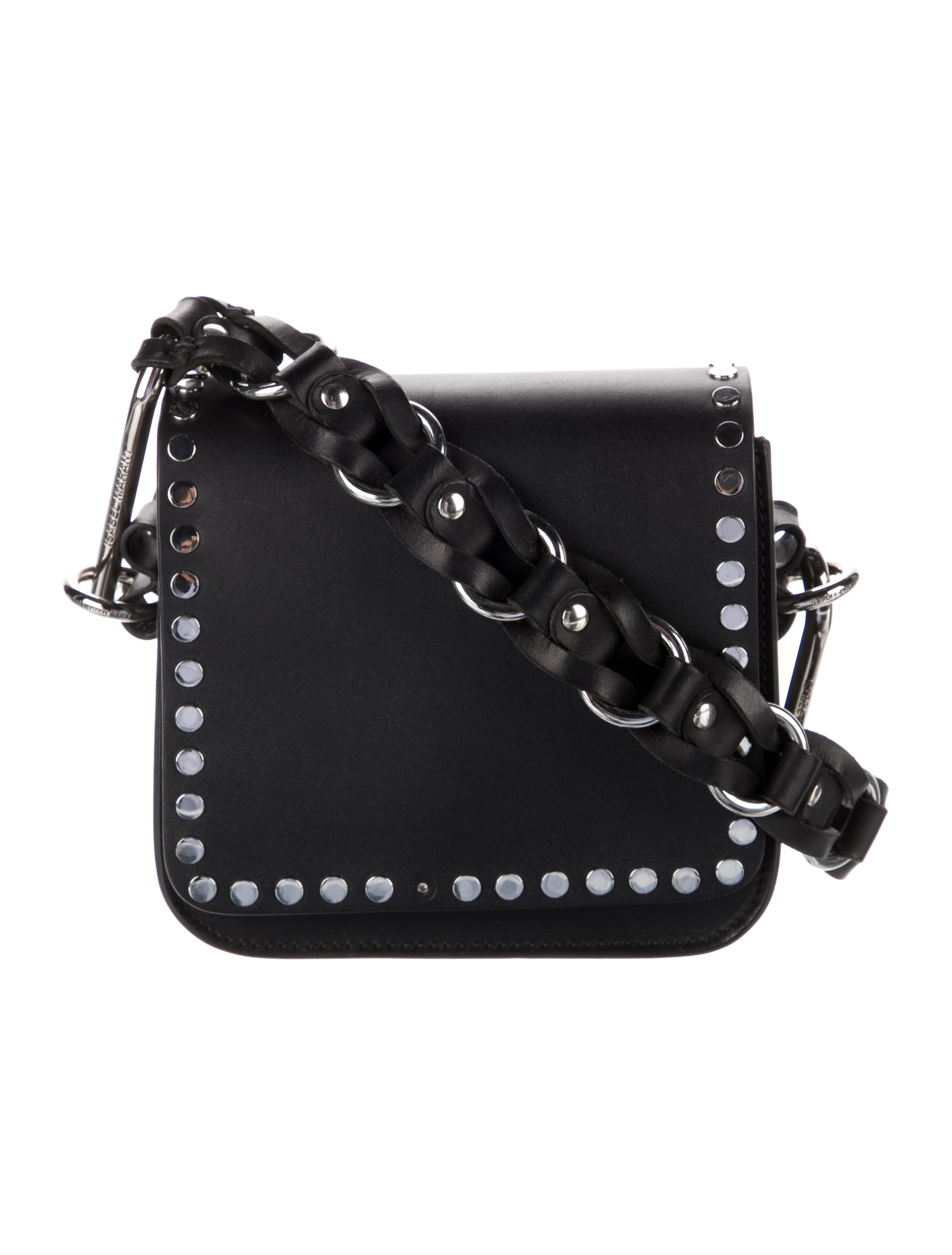 Isabel Marant Leather Studded Crossbody Bag Black Crossbody Bags