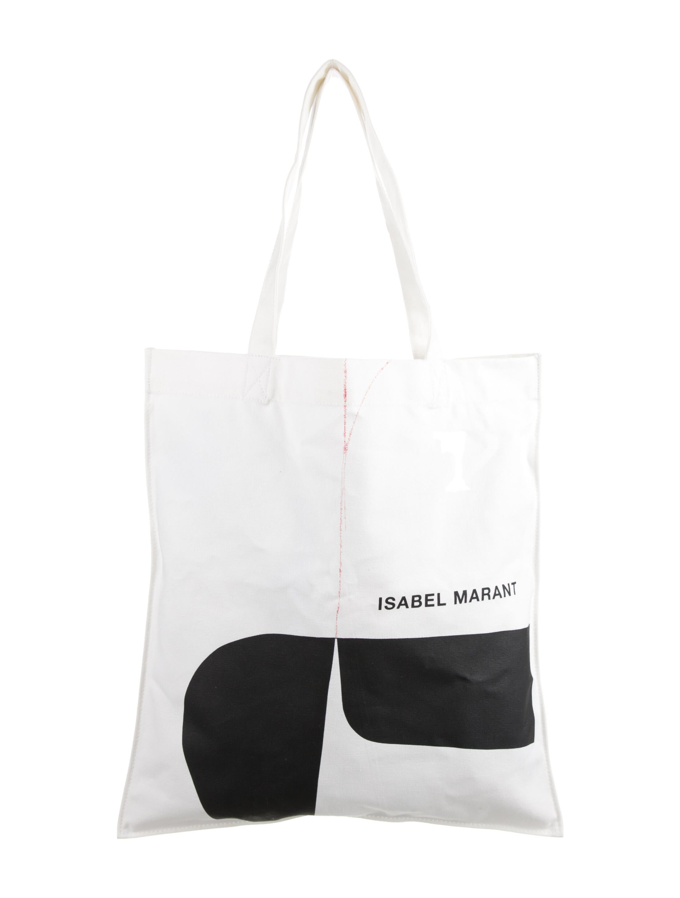 Isabel Marant Printed Canvas Tote Bag White Totes, Handbags