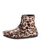 Isabel Marant Leather Animal Print Lace-Up Boots