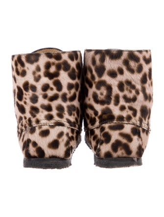 Isabel Marant Leather Animal Print Lace-Up Boots