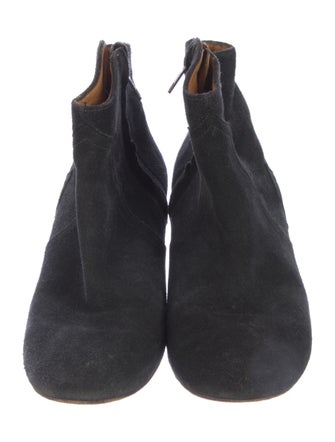 Isabel Marant Suede Whipstitch Trim Western Boots