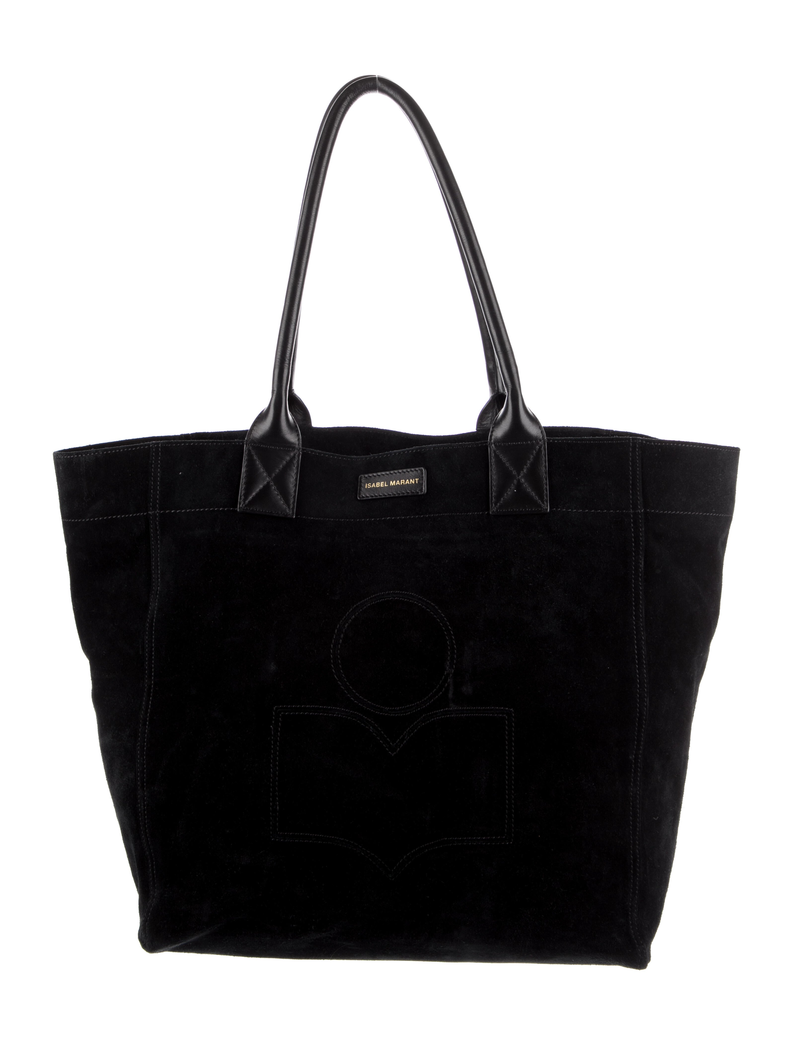 Isabel Marant Suede Leather Trim Tote Bag Black Totes, Handbags