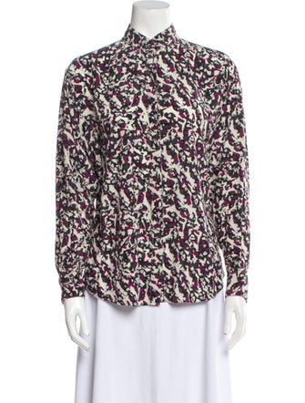 Isabel Marant Silk Floral Print Button-Up Top