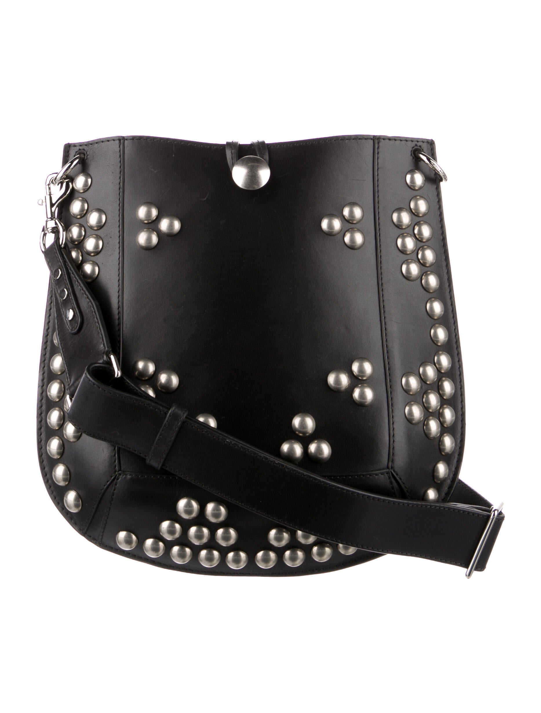 Isabel Marant Leather Studded Crossbody Black Crossbody Bags, Handbags ISA155454 The RealReal
