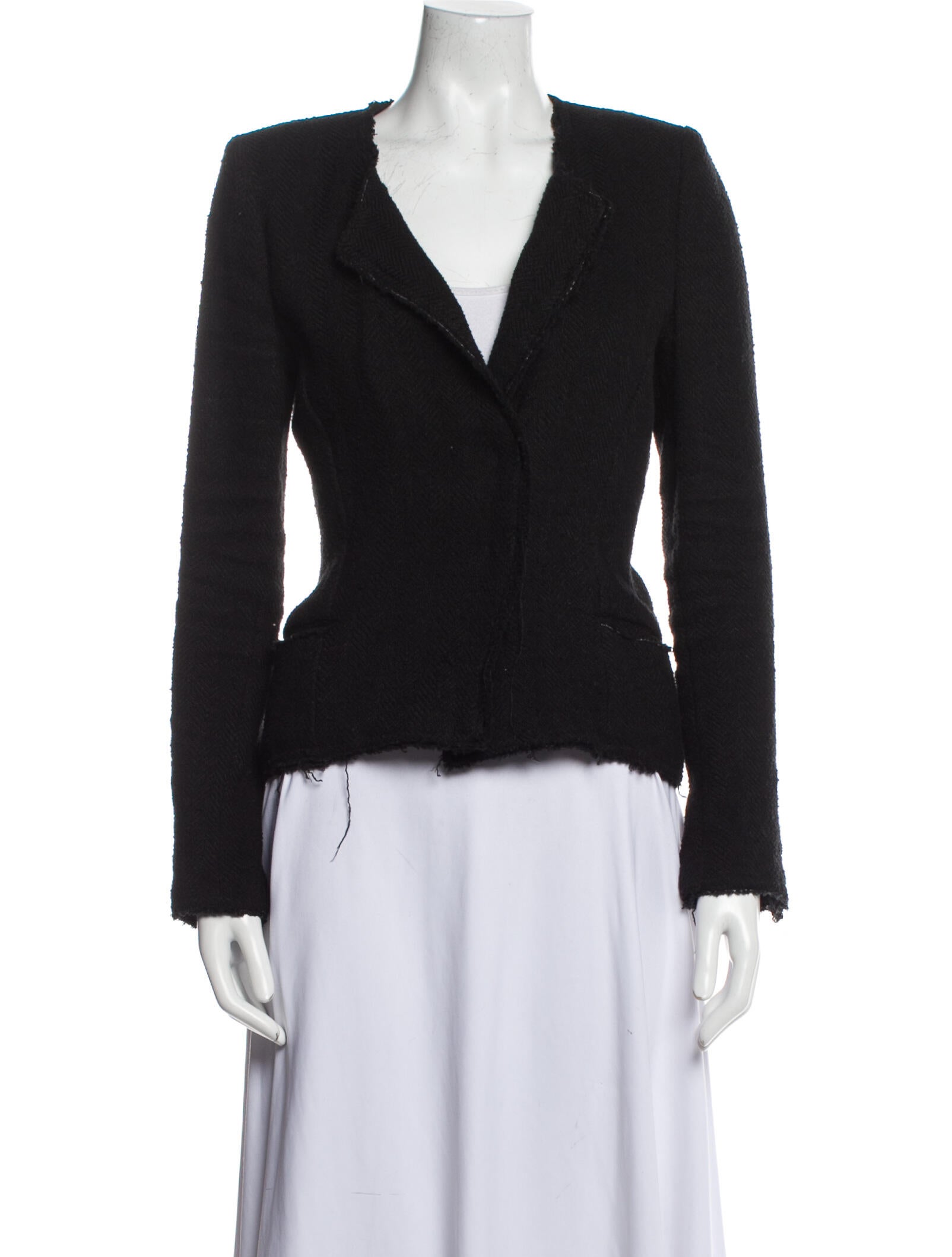 Moschino Cheap and Chic Tweed Pattern Evening Jacket Black Jackets