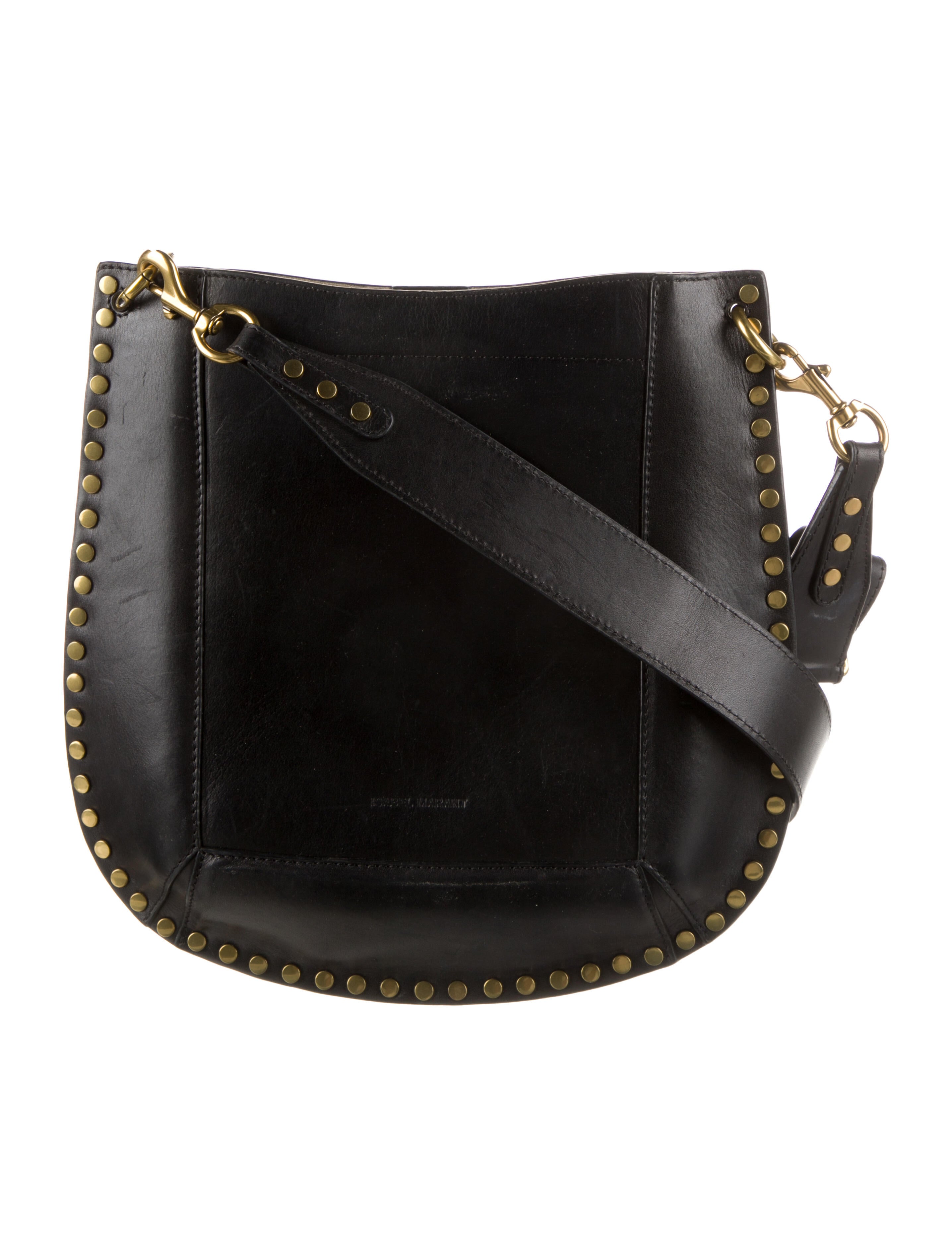 Isabel Marant Leather Studded Crossbody Bag Black Crossbody Bags, Handbags ISA169397 The