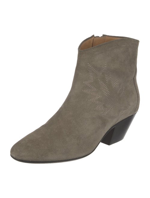 Isabel Marant Suede Embroidered Accent Western Boots