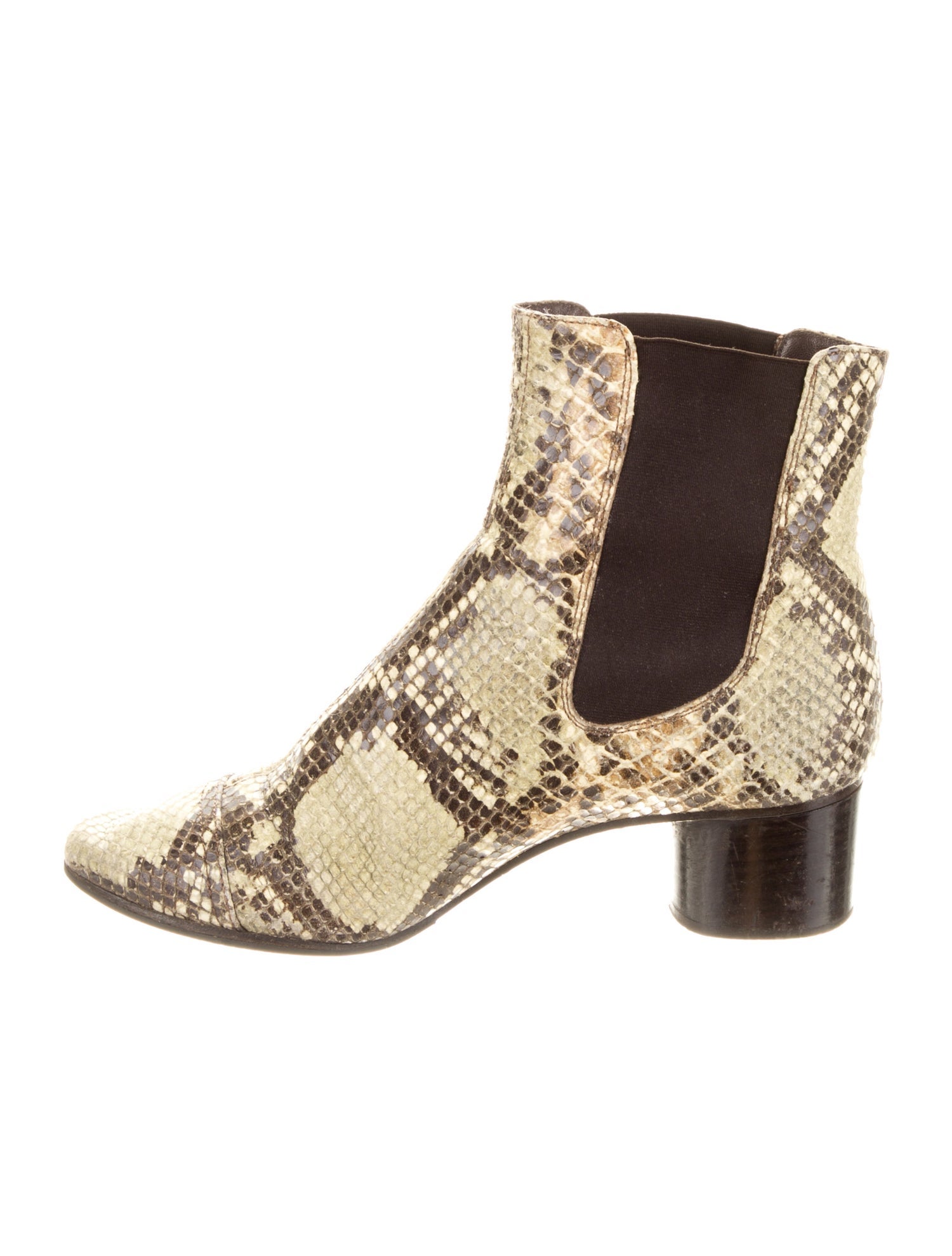 Isabel Marant Leather Animal Print Chelsea Boots